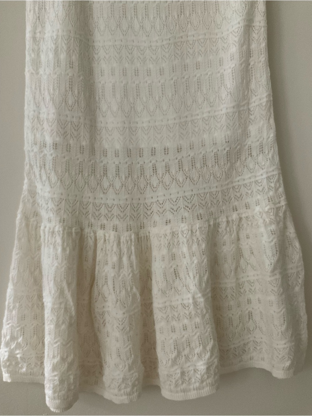 HOUSE OF HARLOW 1960 Lace Crochet Ruffle Knit Midi Maxi Skirt Mermaid Hem Boho. - Picture 3 of 9